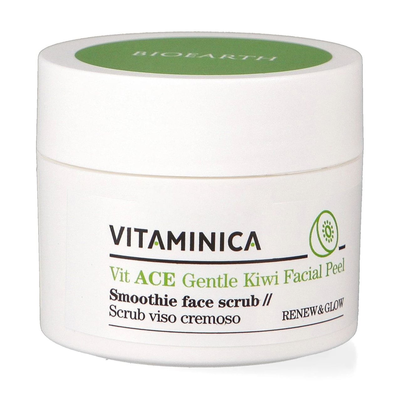 М'який відлущувальний крем-скраб для обличчя Bioearth Vitaminica Vit ACE Gentle Kiwi Facial Peel, 50 мл